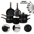 Kit Cozinha dos Sonhos: 9 Panelas Ceramica + 13 Utensílios de Brinde